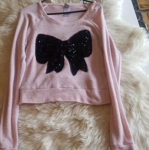 Pink Sequin Bow Kawaii Lolita Sweater